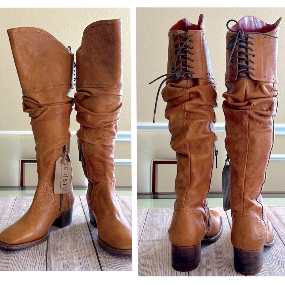 Bed Stu Leilani leather lace back boots NWT